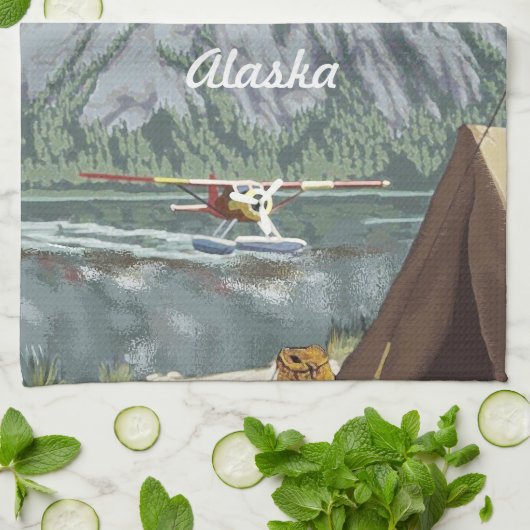 Alaska Struik Planet en Vist reizen Theedoek (Gevouwen)