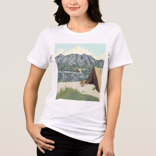 Alaska Struik Planet en Vist reizen Tri-Blend Shirt (Voorkant)