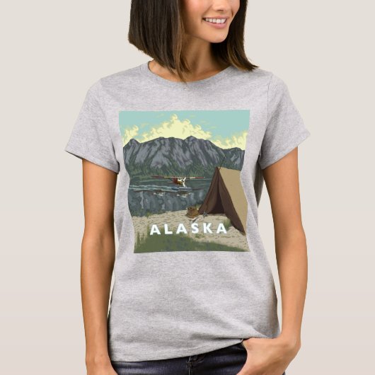 Alaska Struik vliegtuiggeschenken voor vrouwelijke T-shirt (Voorkant)