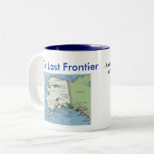 Alaska Symbols & Map Tweekleurige Koffiemok (Voorkant links)