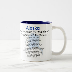 Alaska Symbols & Map Tweekleurige Koffiemok