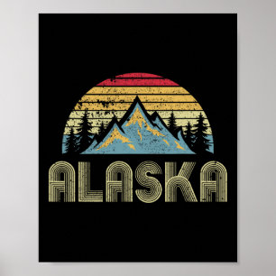 Alaska T-shirt - Retro Vintage Bergen Natuur Wande Poster