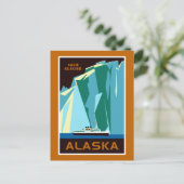 Alaska Taku Glacier retro stijl reizen Briefkaart (Staand voorkant)