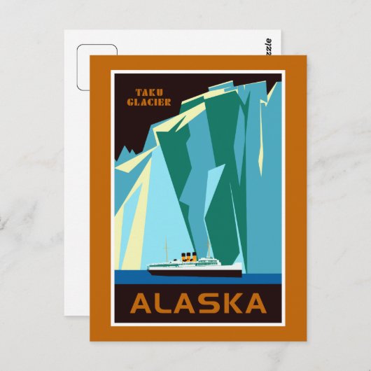 Alaska Taku Glacier retro stijl reizen Briefkaart (Voorkant / Achterkant)