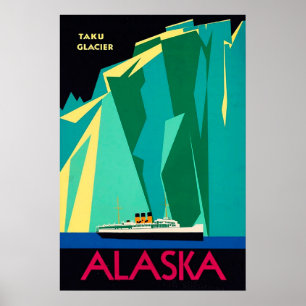 Alaska Taku Glacier Vintage Poster