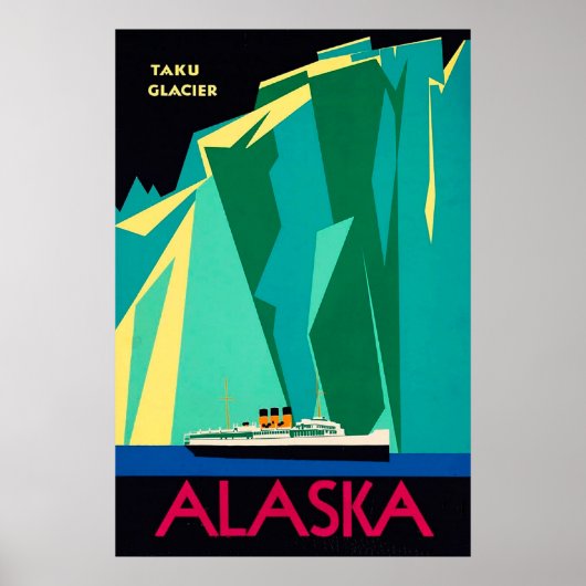 Alaska Taku Glacier Vintage Poster (Voorkant)