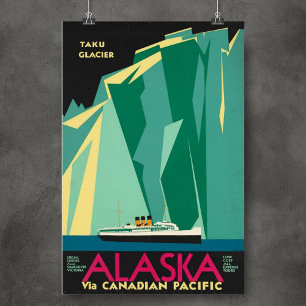 Alaska Taku Gletsjer Vintage Amerika Poster