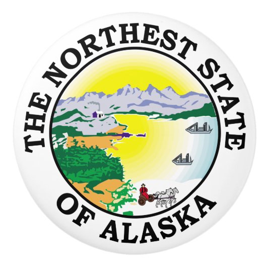 Alaska-teken Keramische Knop (Voorkant)