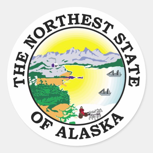 Alaska-teken Ronde Sticker (Voorkant)