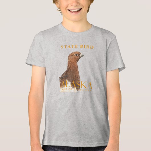 Alaska Territory Bird De Wilg Ptarmigan Tri-Blend Shirt (Voorkant)