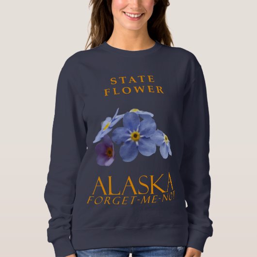 Alaska Territory Flower Blue Forget-Me-Not Trui (Voorkant)