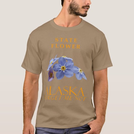 Alaska Territory Flower Blue ForgetMeNot Wildflowe T-shirt (Voorkant)