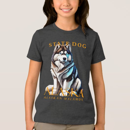 Alaska Territory Hond De Malamute Tri-Blend Shirt (Voorkant)