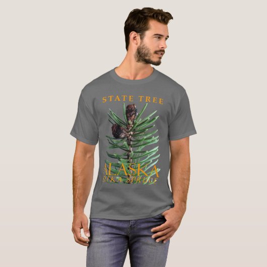 Alaska Territory Tree, de Sitka-spar T-shirt (Voorkant volledig)