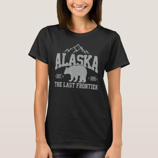 Alaska The Last Frontier EST 1959 Grizzly Bear Mou T-shirt (Voorkant)