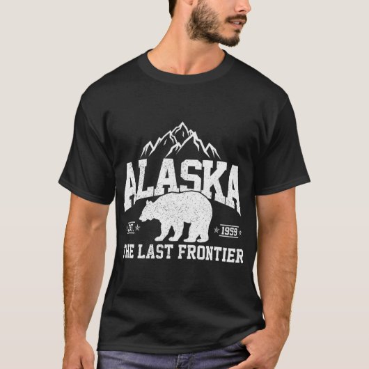 Alaska The Last Frontier EST 1959 Grizzly Beer Mou T-shirt (Voorkant)