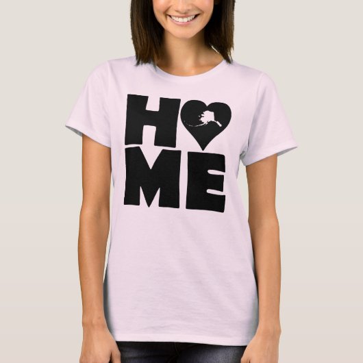 Alaska Thuis Hart Staat T-shirts (Voorkant)