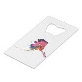 Alaska Tie Dye Print Creditkaart Flessenopener (Voorkant Gekanteld)