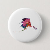 Alaska Tie Dye Print Ronde Button 5,7 Cm (Voorkant)