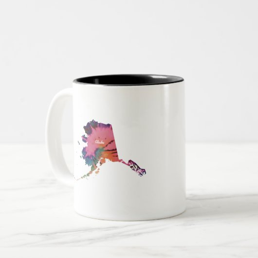 Alaska Tie Dye Print Tweekleurige Koffiemok (Voorkant links)