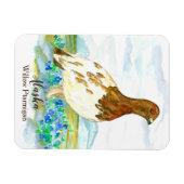 Alaska toendra wilg tarmigan Waterverf vogel Magneet (Horizontaal)