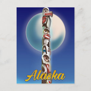 Alaska Totem Pole Travel print Briefkaart