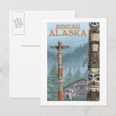Alaska Totem Poles - Juneau, Alaska Briefkaart (Voorkant / Achterkant)