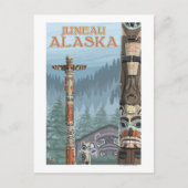 Alaska Totem Poles - Juneau, Alaska Briefkaart (Voorkant)