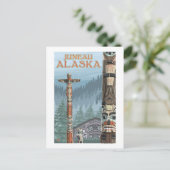 Alaska Totem Poles - Juneau, Alaska Briefkaart (Staand voorkant)