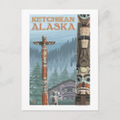 Alaska Totem Poles - Ketchikan, Alaska Briefkaart (Voorkant)