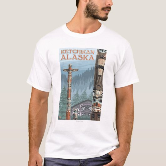 Alaska Totem Poles - Ketchikan, Alaska T-shirt (Voorkant)