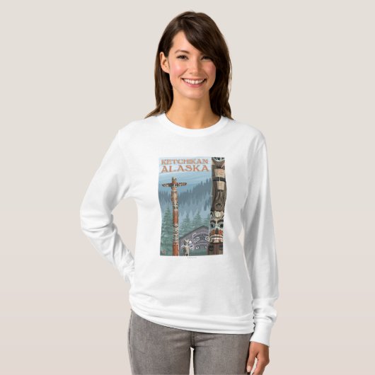 Alaska Totem Poles - Ketchikan, Alaska T-shirt (Voorkant volledig)