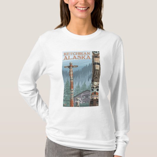 Alaska Totem Poles - Ketchikan, Alaska T-shirt (Voorkant)