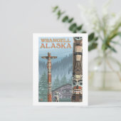 Alaska Totem Poles - Wrangell Alaska Briefkaart (Staand voorkant)