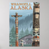 Alaska Totem Poles - Wrangell Alaska Poster (Voorkant)