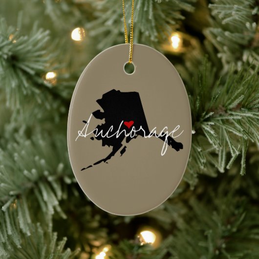 Alaska Town Keramisch Ornament (Boom)