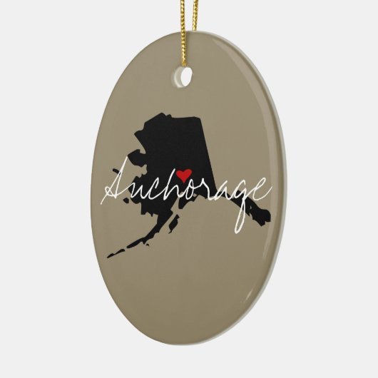 Alaska Town Keramisch Ornament (Links)
