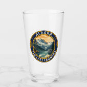 Alaska Travel Art Badge Glas (Voorkant)