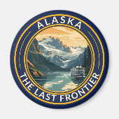 Alaska Travel Art Badge Magneet (Voorkant)