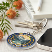 Alaska Travel Art Badge Sleutelhanger (Voorkant Rechts)