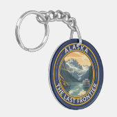 Alaska Travel Art Badge Sleutelhanger (Voorkant Links)