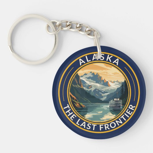Alaska Travel Art Badge Sleutelhanger (Voorkant)