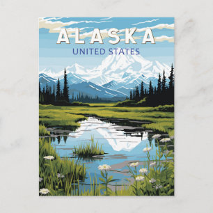 Alaska Travel Art Vintage Briefkaart