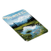 Alaska Travel Art Vintage Magneet (Rechterzijde)