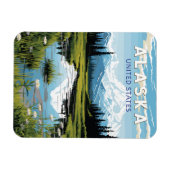 Alaska Travel Art Vintage Magneet (Horizontaal)
