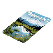 Alaska Travel Art Vintage Magneet (Linkerzijde)