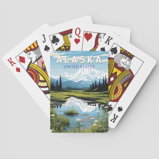 Alaska Travel Art Vintage Pokerkaarten (Achterkant)
