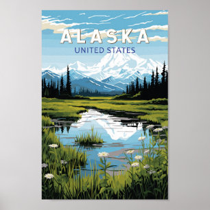 Alaska Travel Art Vintage Poster