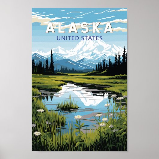 Alaska Travel Art Vintage Poster (Voorkant)