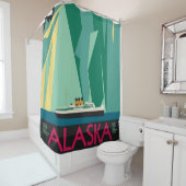  Alaska Travel Poster Art, Taku Glacier Douchegordijn (In situ)